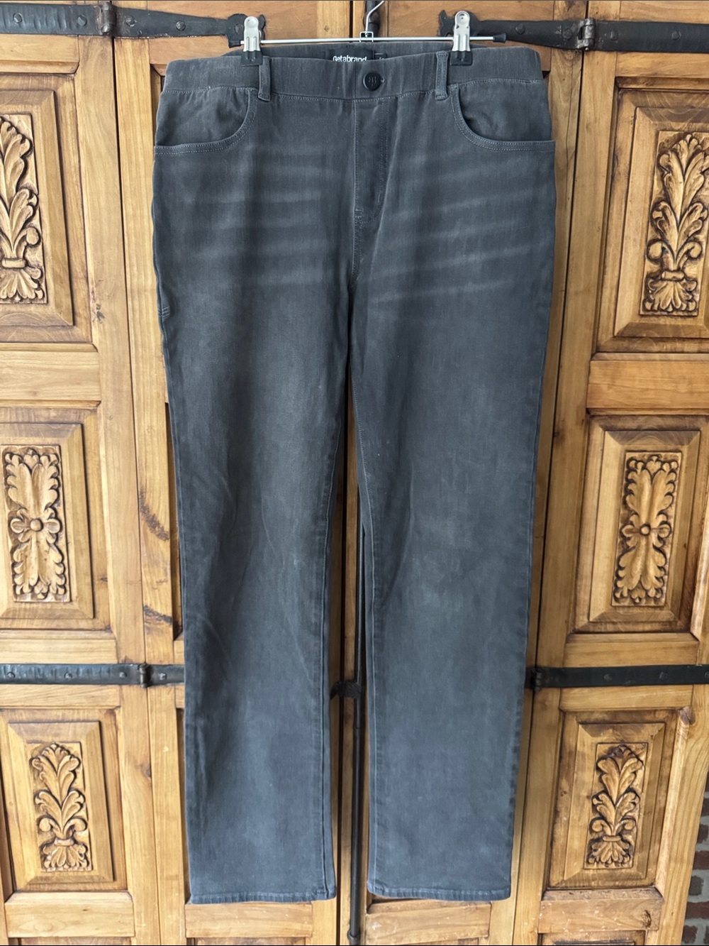 Betabrand Women’s Boot Cut Jeans in Charcoal Gray